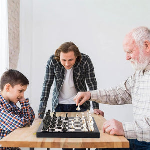 Set de Ajedrez Plegable tipo Mármol con Piezas Marmoladas