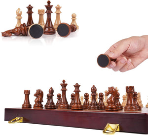 Ajedrez de Madera Grande Plegable Polímero 52X52cm