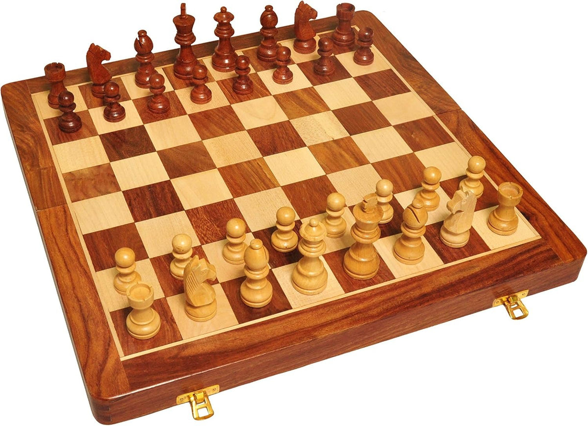 Ajedrez Magnético Grande de Madera Plegable Sin Coordenadas