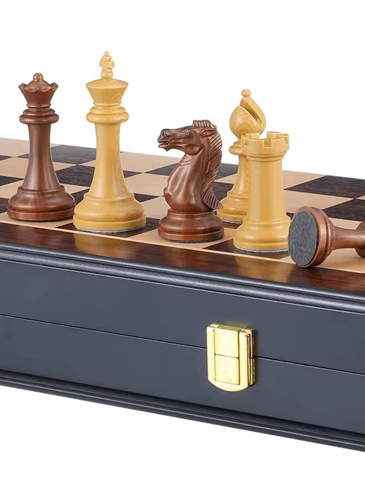 Ajedrez Grande de Madera Elegante - Plegable Sin Coordenadas