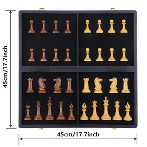 Ajedrez Grande de Madera Elegante - Plegable Sin Coordenadas