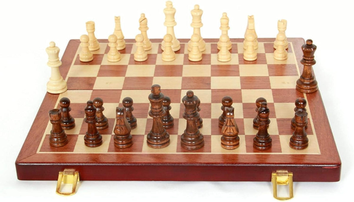 Ajedrez de Madera Magnético Grande Plegable Deluxe 52x52cm