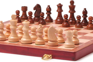 Ajedrez de Madera Magnético Grande Plegable Deluxe 52x52cm