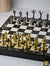 Set de Ajedrez - Dama Plegable tipo Mármol con Piezas de Metal