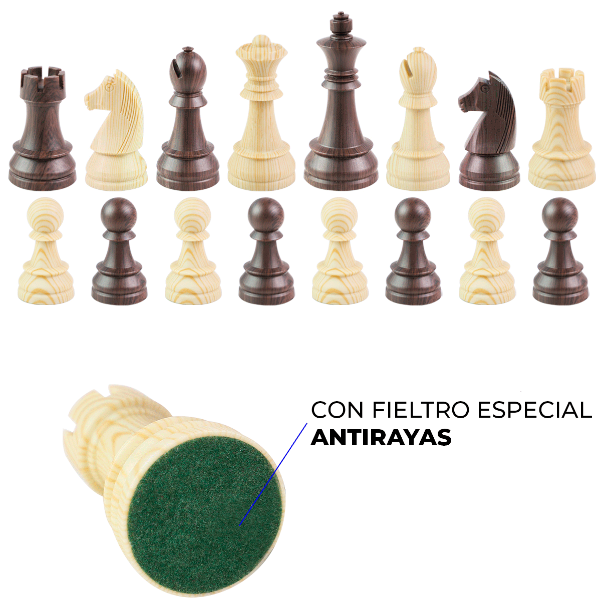 Piezas de Ajedrez ABS Staunton Alemán Tipo Madera (8566465069338)