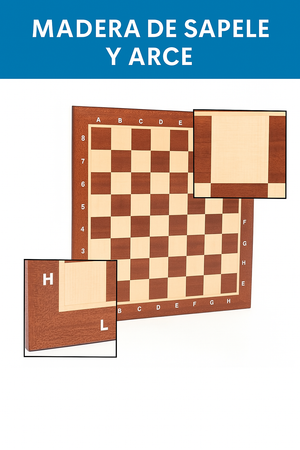 Tablero de Ajedrez de Madera para Jugadores de Torneo Caoba