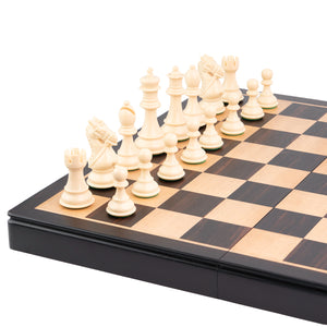 Ajedrez de Madera Modelo Tal - Plegable Sin Coordenadas con piezas  de polímero y almacenamiento interior