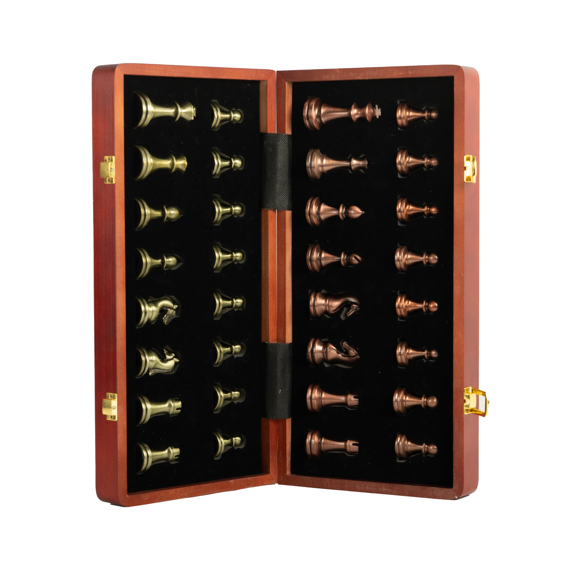 Ajedrez de Madera Plegable con Piezas de Metal