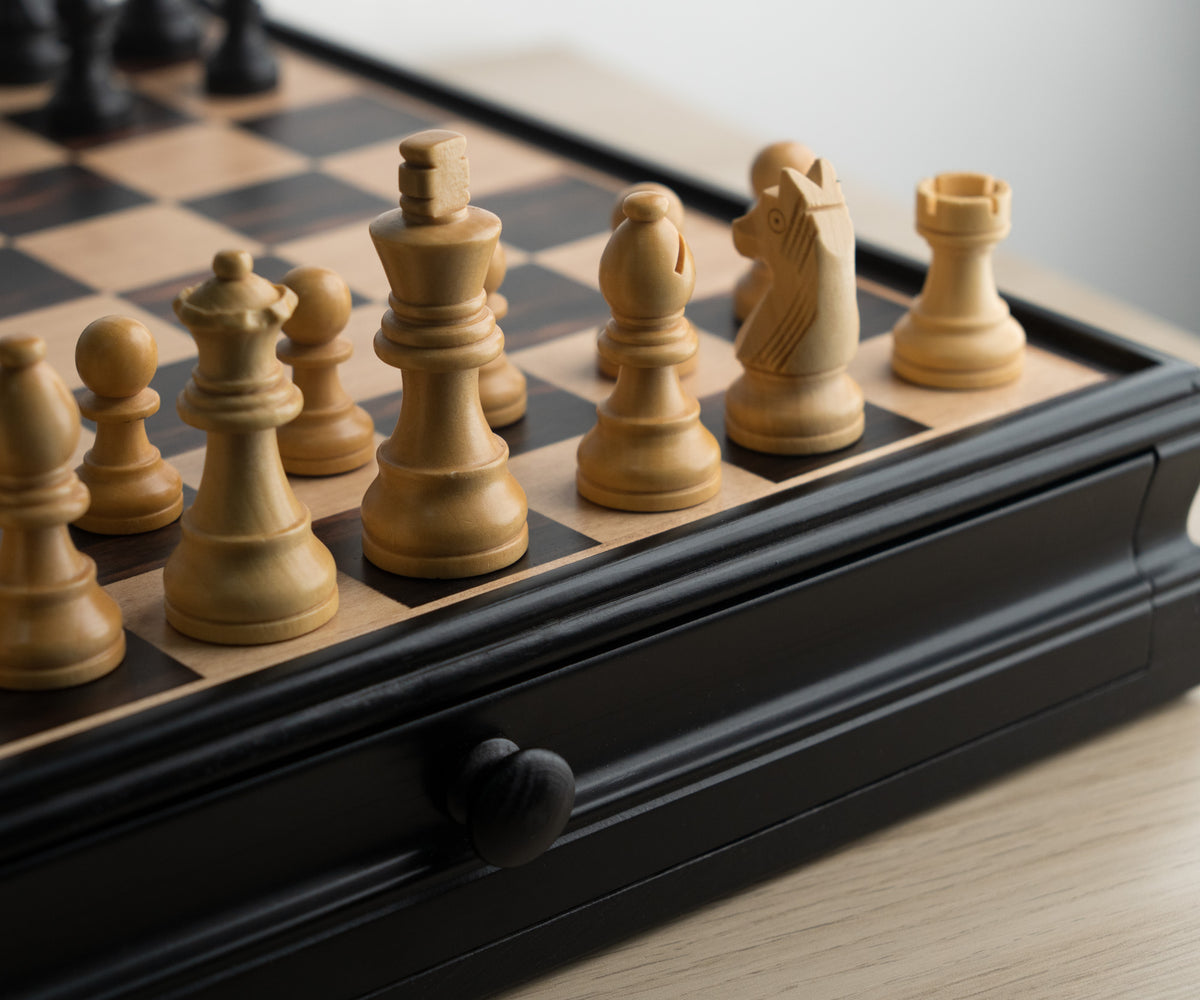 Ajedrez de Madera Magnético con Cajón de Almacenamiento premium