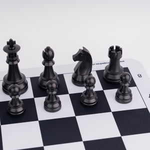 Tablero de ajedrez de goma con set de piezas ABS peso normal