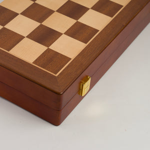Ajedrez de Madera Modelo Roma - Plegable Sin Coordenadas con piezas templario y almacenamiento interior