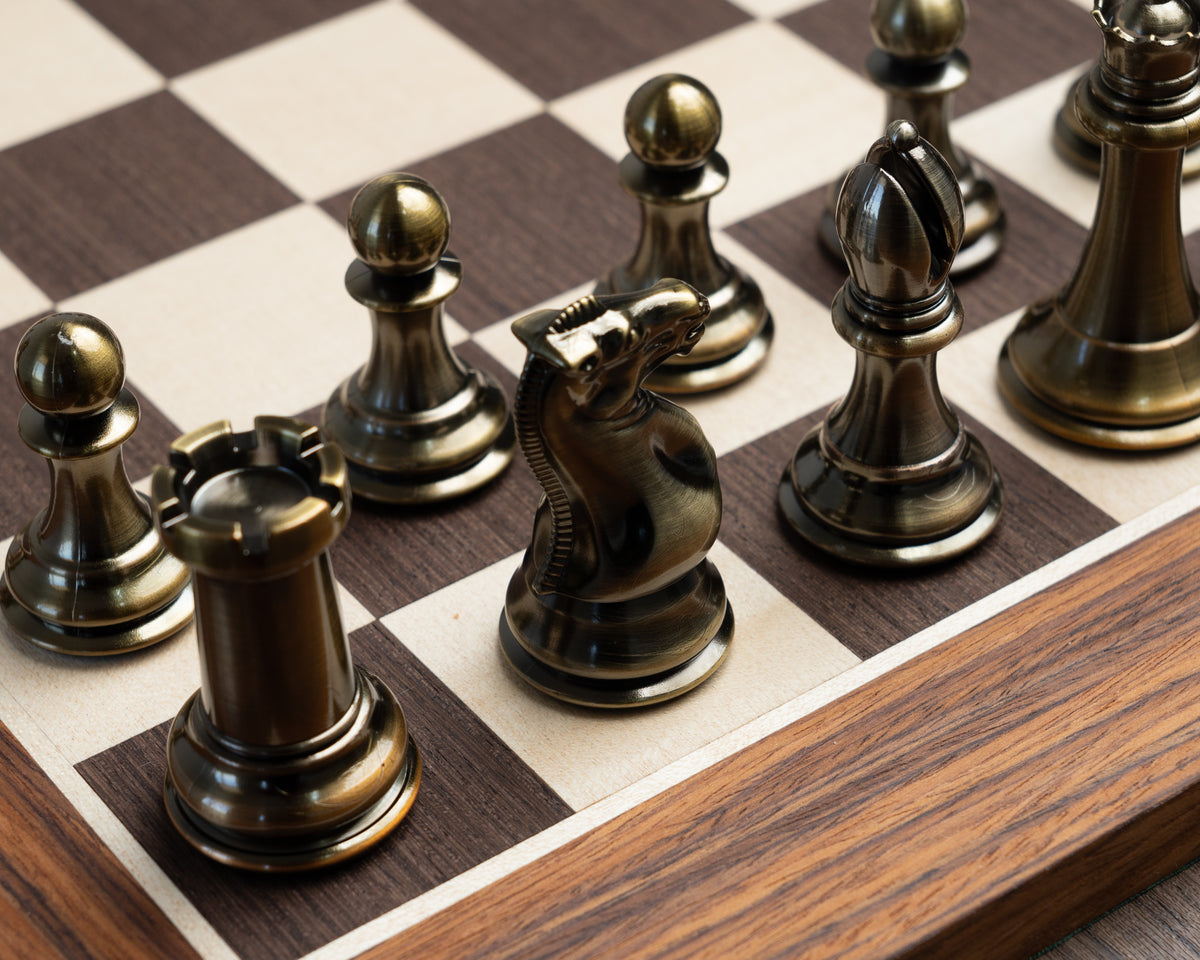 Piezas de Ajedrez de Metalizadas Cian y Bronce (8867928506650)