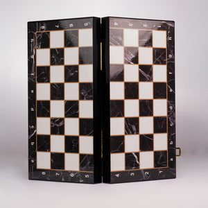 Set de Ajedrez Plegable tipo Mármol con Piezas Marmoladas