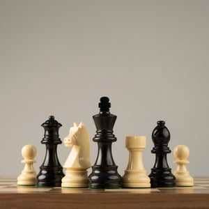 Piezas De Ajedrez Torneo Polímero Blanco y Negro Conjunto Completo De 34 Piezas
