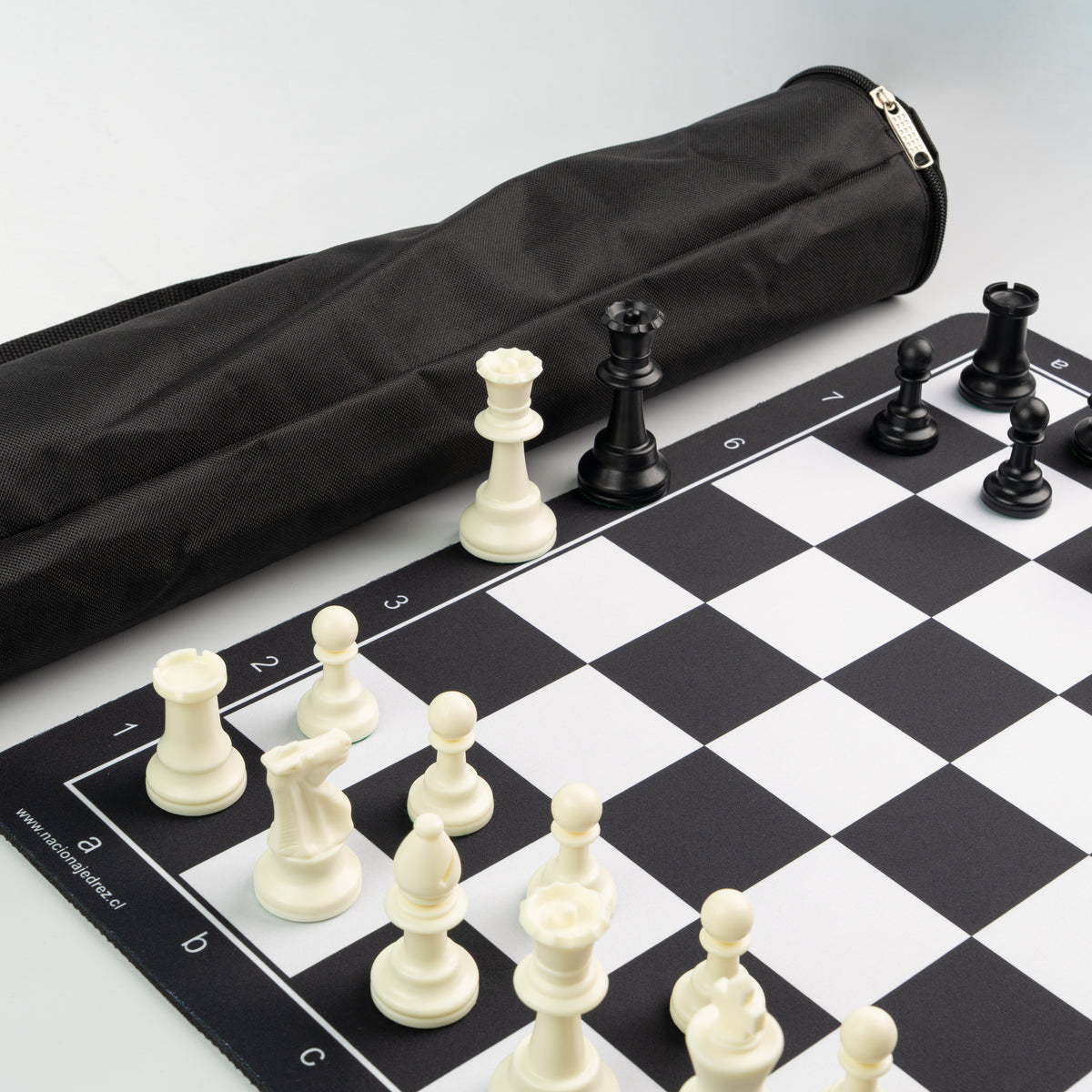 Tablero de ajedrez de goma con set de piezas Staunton doble peso