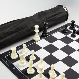 Tablero de ajedrez de goma con set de piezas Staunton doble peso