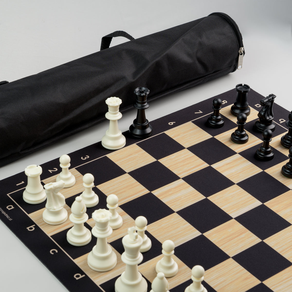 Tablero de ajedrez de goma con set de piezas Staunton doble peso