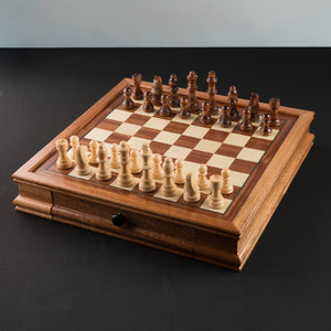 Ajedrez de Madera Magnético con Dos Cajones de Almacenamiento 32x32CM