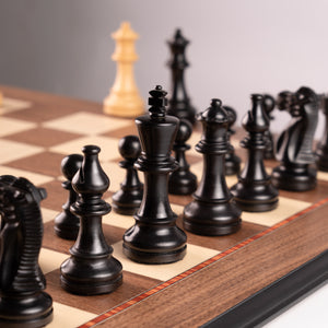 Ajedrez de Madera Ferrer Set Moldura Negra con piezas negras Deluxe