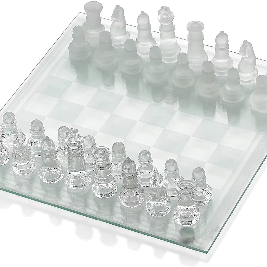 Ajedrez de vidrio transparente 35x35cm