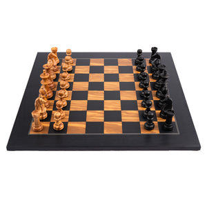 Ajedrez de Madera Set Olivo De Lujo Negro