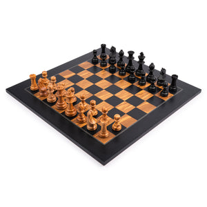 Ajedrez de Madera Set Olivo De Lujo Negro
