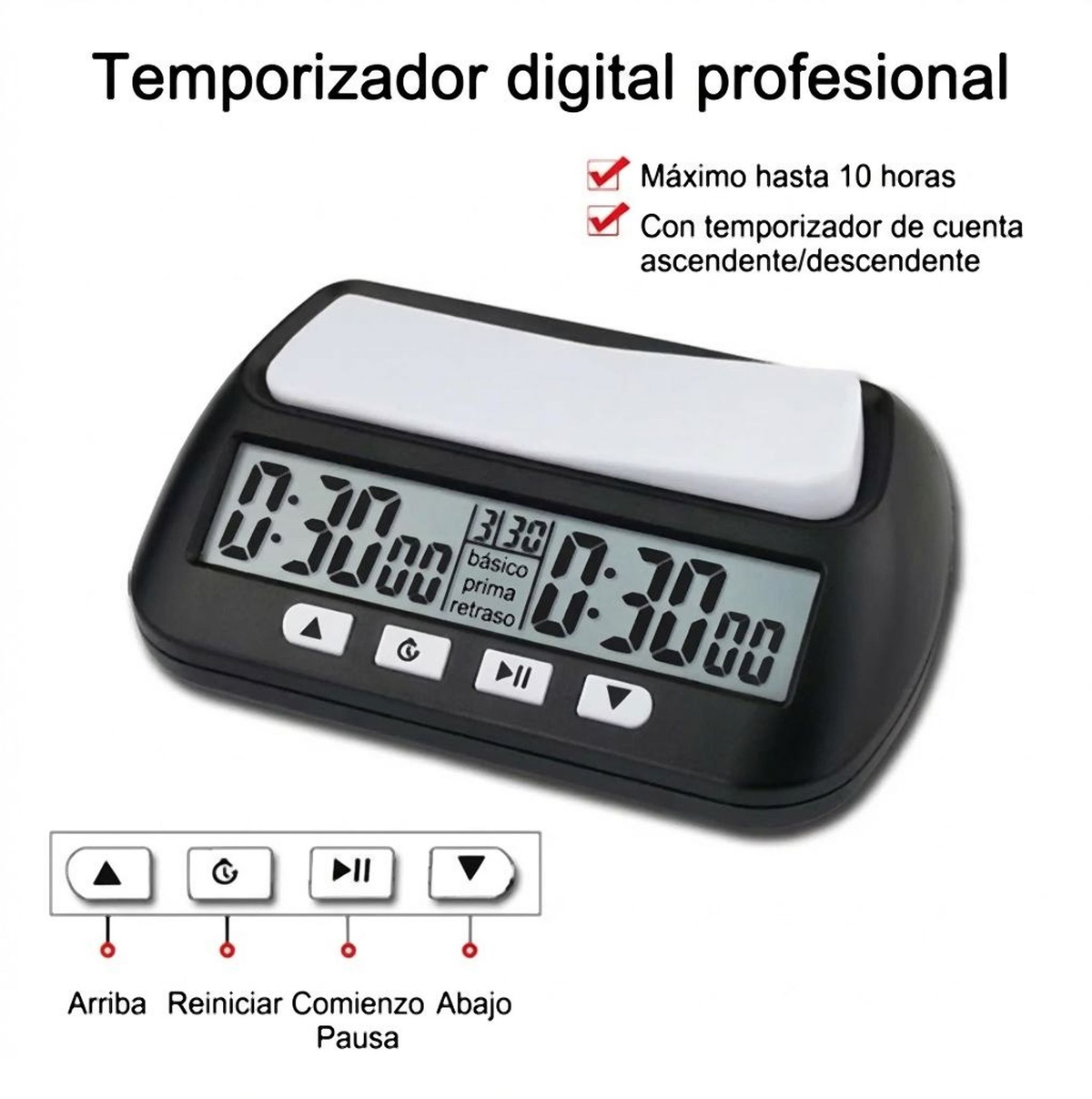 Reloj De Ajedrez Con Temporizador Digital Basico Entry Level