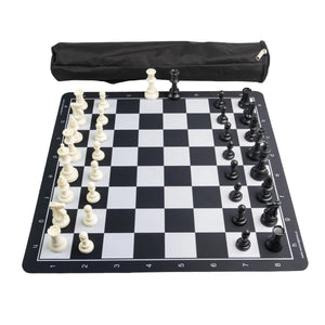 Tablero de ajedrez de goma 3mm con set de piezas Staunton doble peso