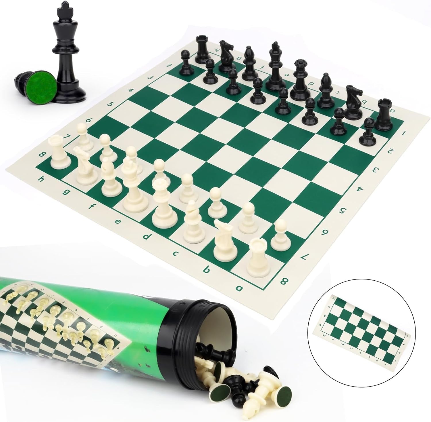 Tablero De Ajedrez Escolar Set Bolso Rígido Medidas Oficiales