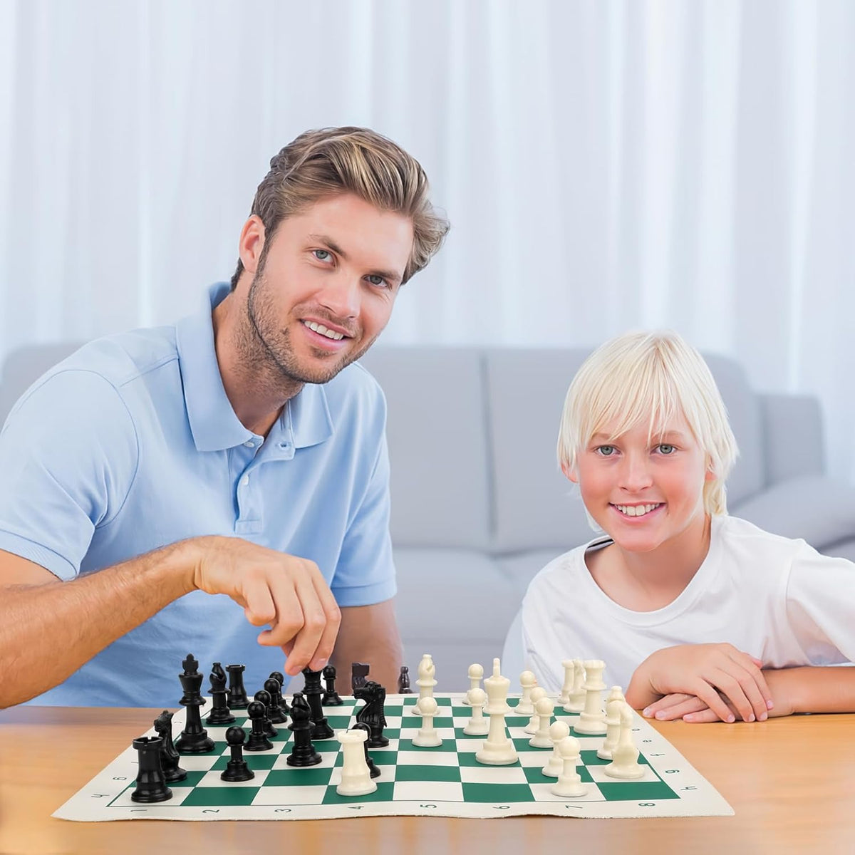 Tablero De Ajedrez Escolar Set Bolso Rígido Medidas Oficiales