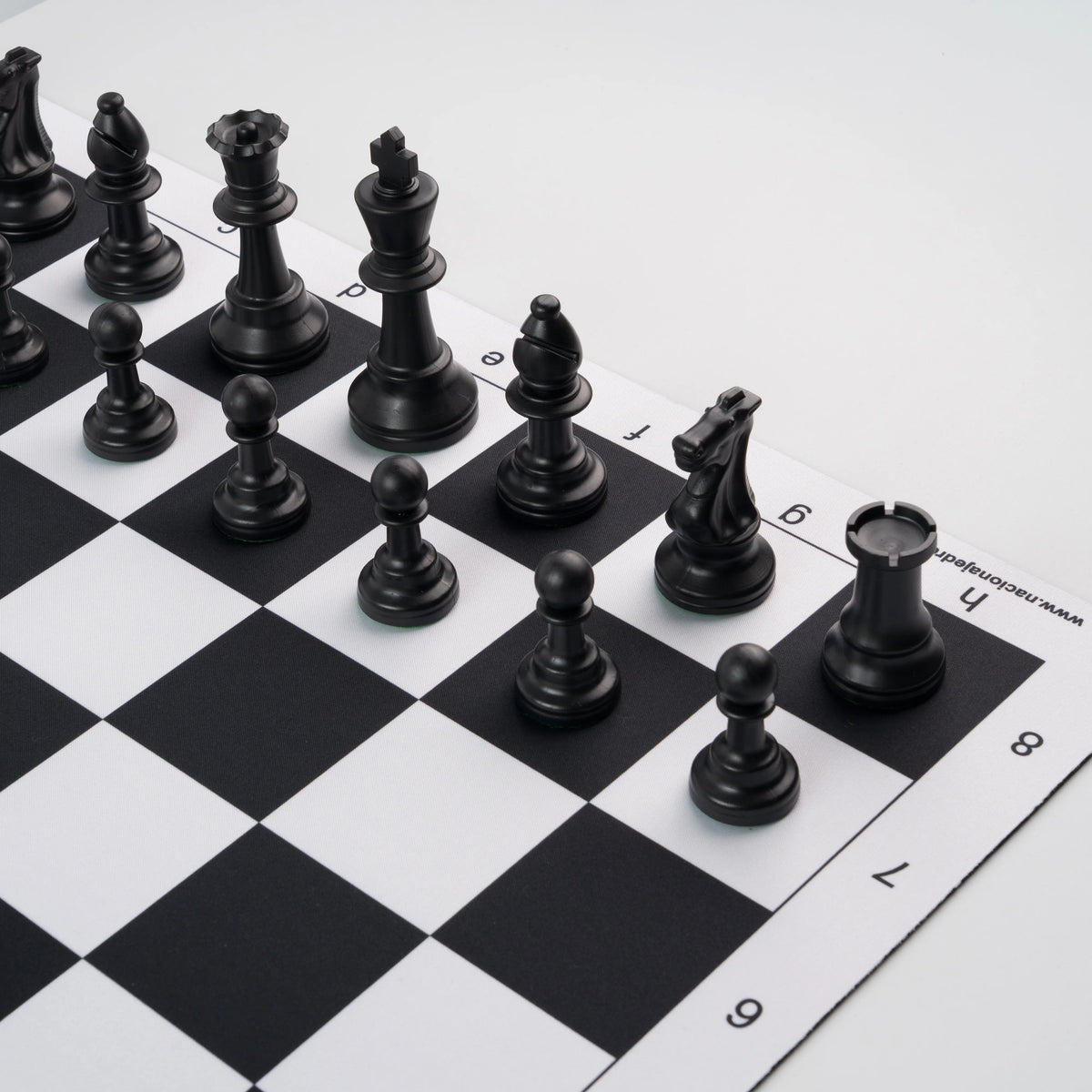 Tablero de ajedrez de goma 3mm con set de piezas Staunton doble peso
