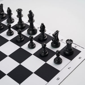Tablero de ajedrez de goma 3mm con set de piezas Staunton doble peso