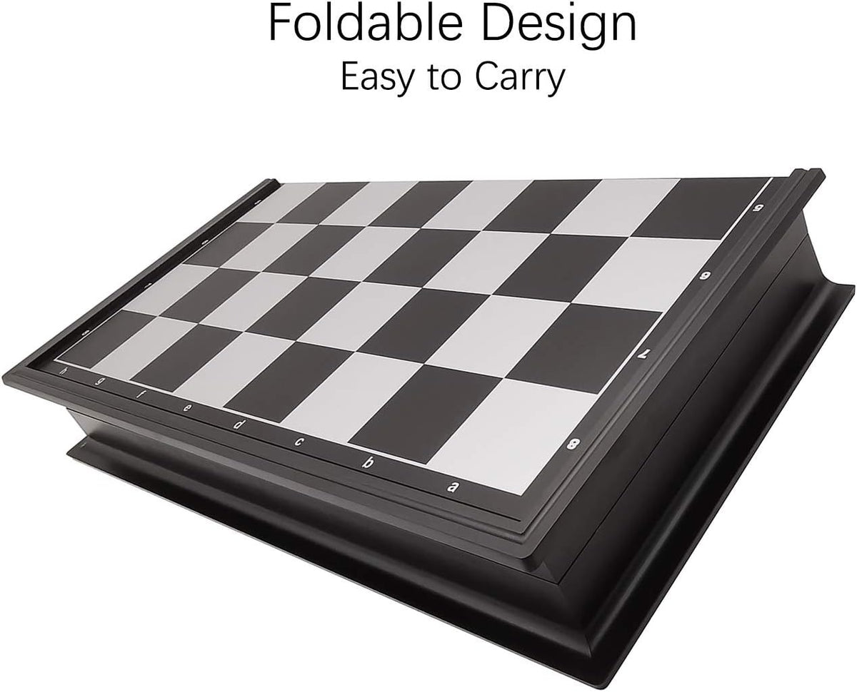 Tablero De Ajedrez Magnético 47x47cm Blanco y Negro