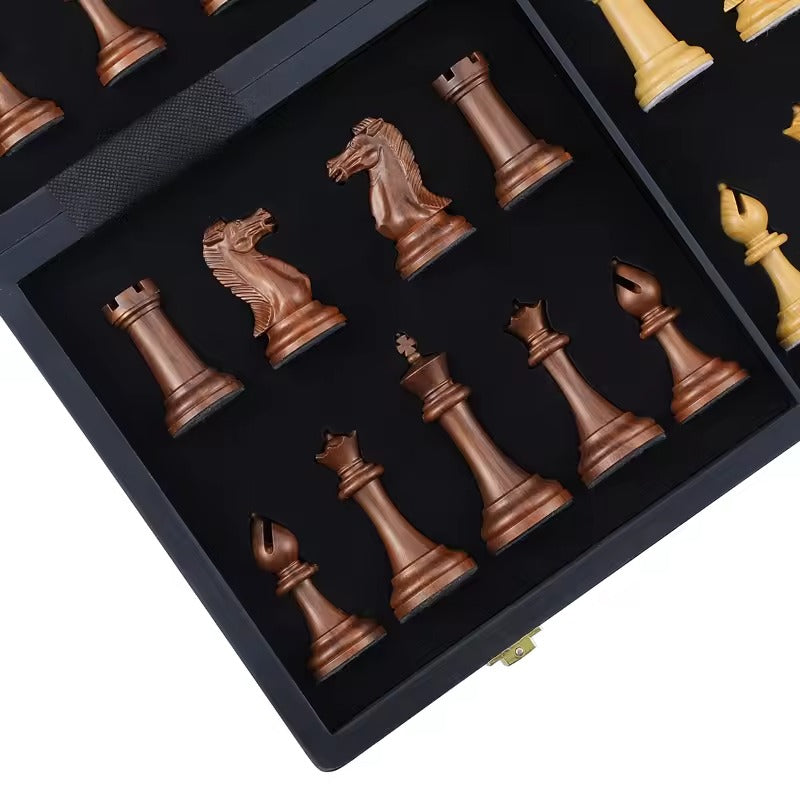 Ajedrez Grande de Madera Elegante - Plegable Sin Coordenadas