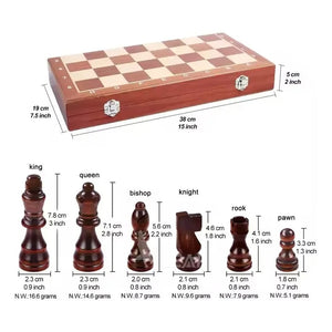 Tablero De Ajedrez Madera Plegable Y Magnético Premium 40x40