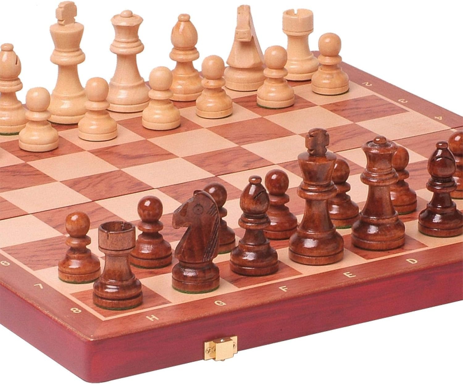 Ajedrez de Madera Magnético Grande Plegable Deluxe 52x52cm