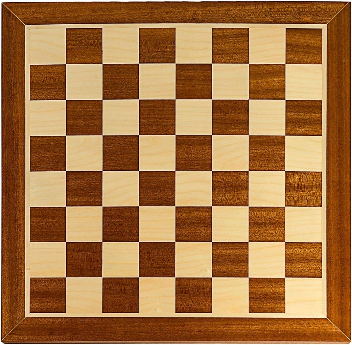 Tablero de Ajedrez de Madera para Jugadores de Torneo Caoba 2 sin Coordenadas