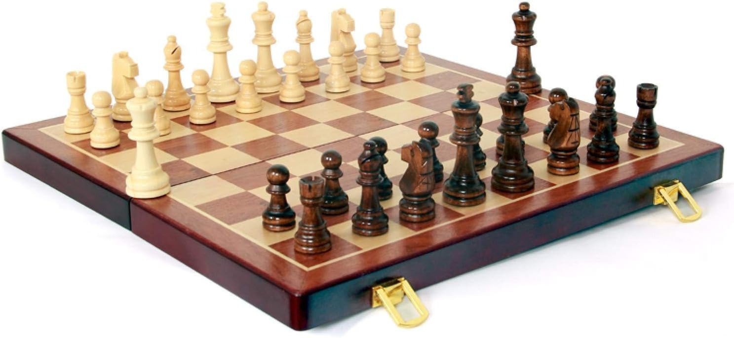 Ajedrez de Madera Magnético Grande Plegable Deluxe 52x52cm