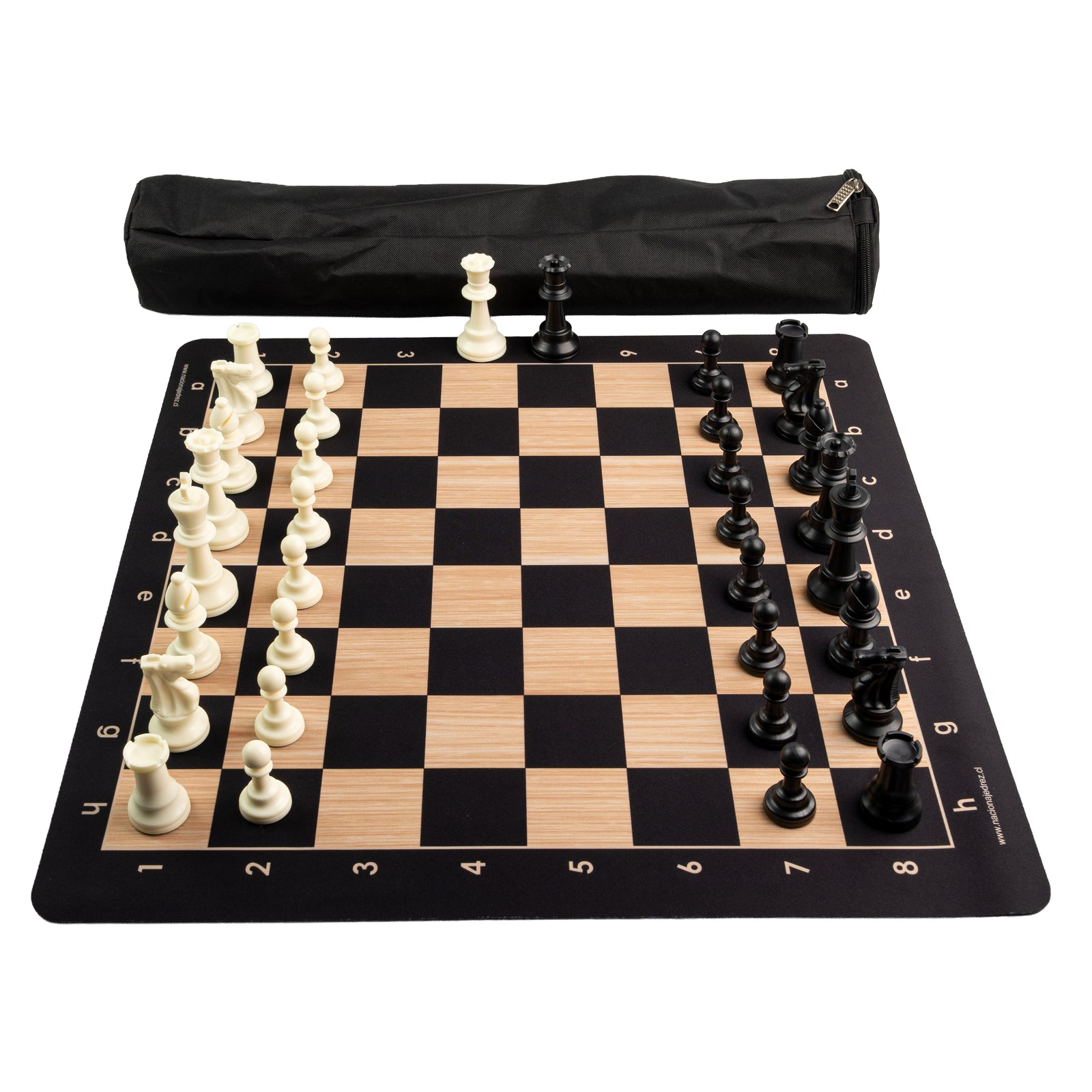 Tablero de ajedrez de goma con set de piezas Staunton doble peso