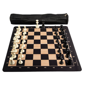 Tablero de ajedrez de goma con set de piezas Staunton doble peso