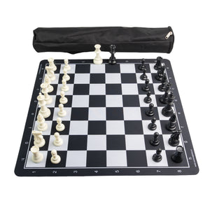 Tablero de ajedrez de goma con set de piezas Staunton doble peso