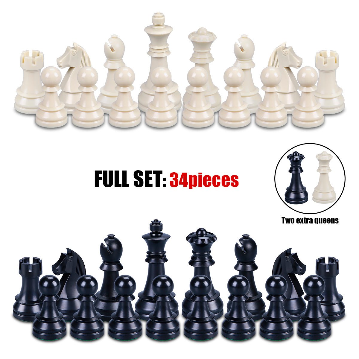 Piezas de ajedrez Classic Staunton • Peón Negro